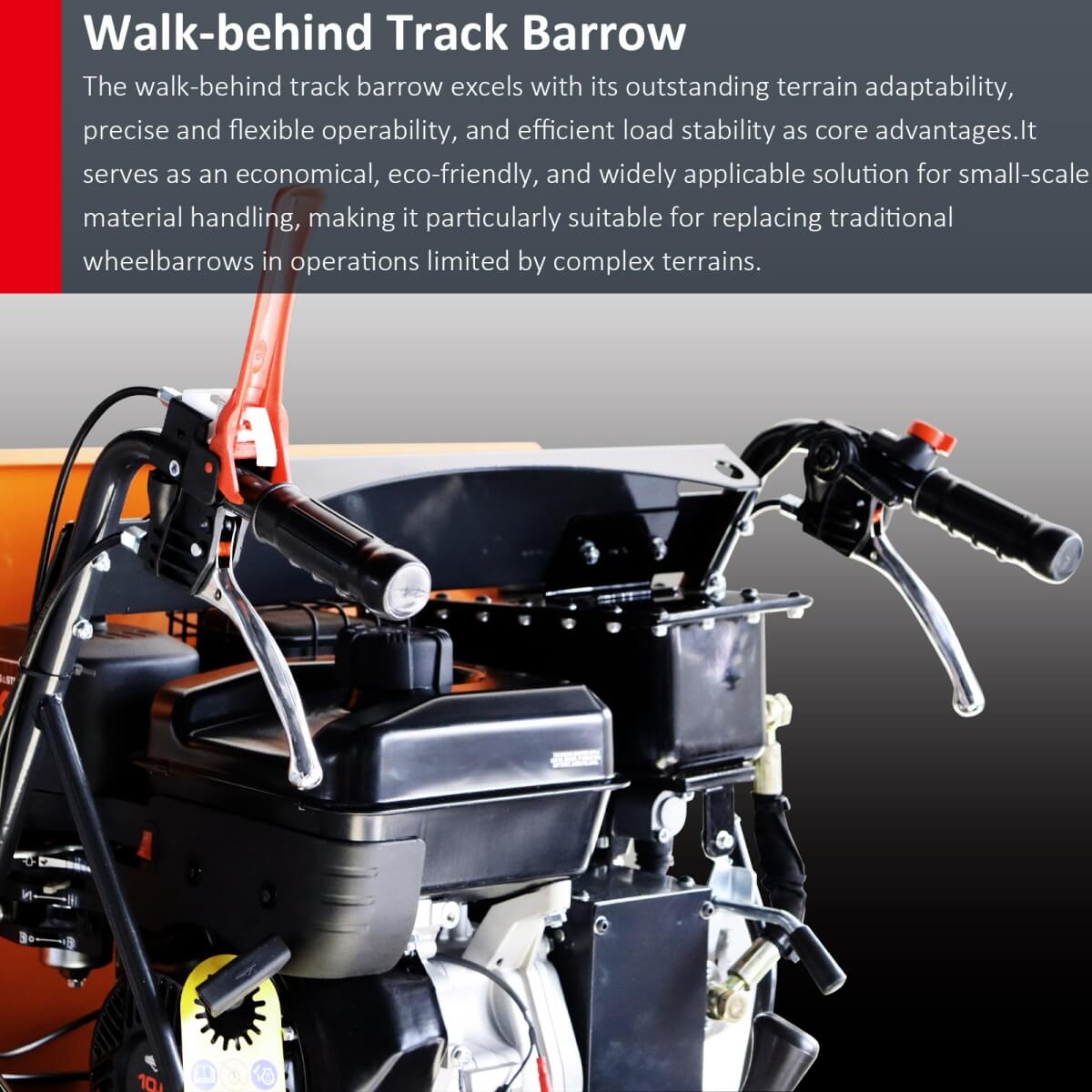 1100lbs Capacity 10HP Gas Powered Track Mini Dumper