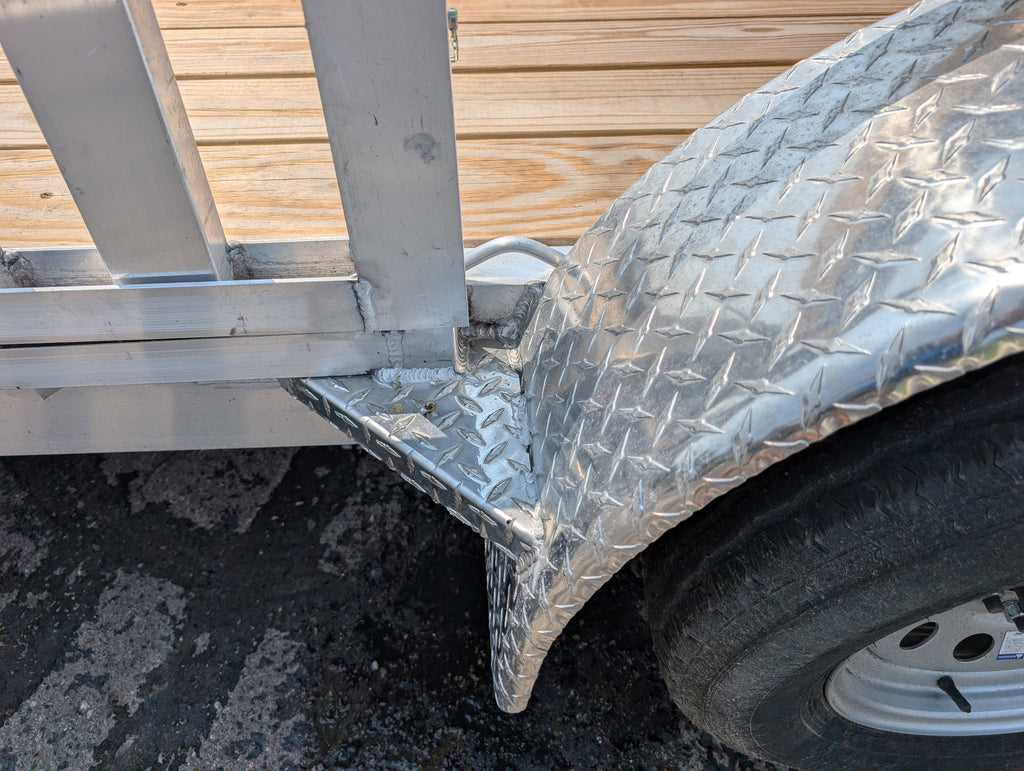 Silver Ox 7x14 Aluminum Tandem Axle Trailer – Side ATV Ramps | AAA Trailer