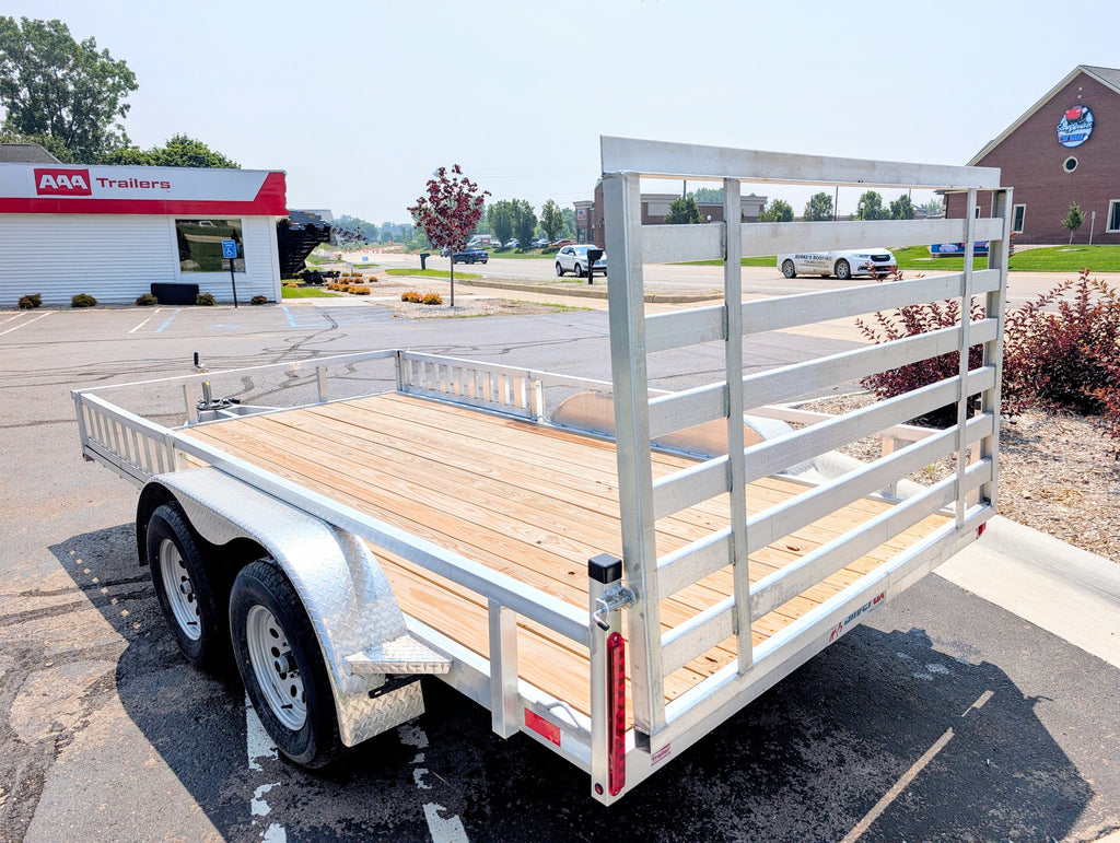 Silver Ox 7x14 Aluminum Tandem Axle Trailer – Side ATV Ramps | AAA Trailer