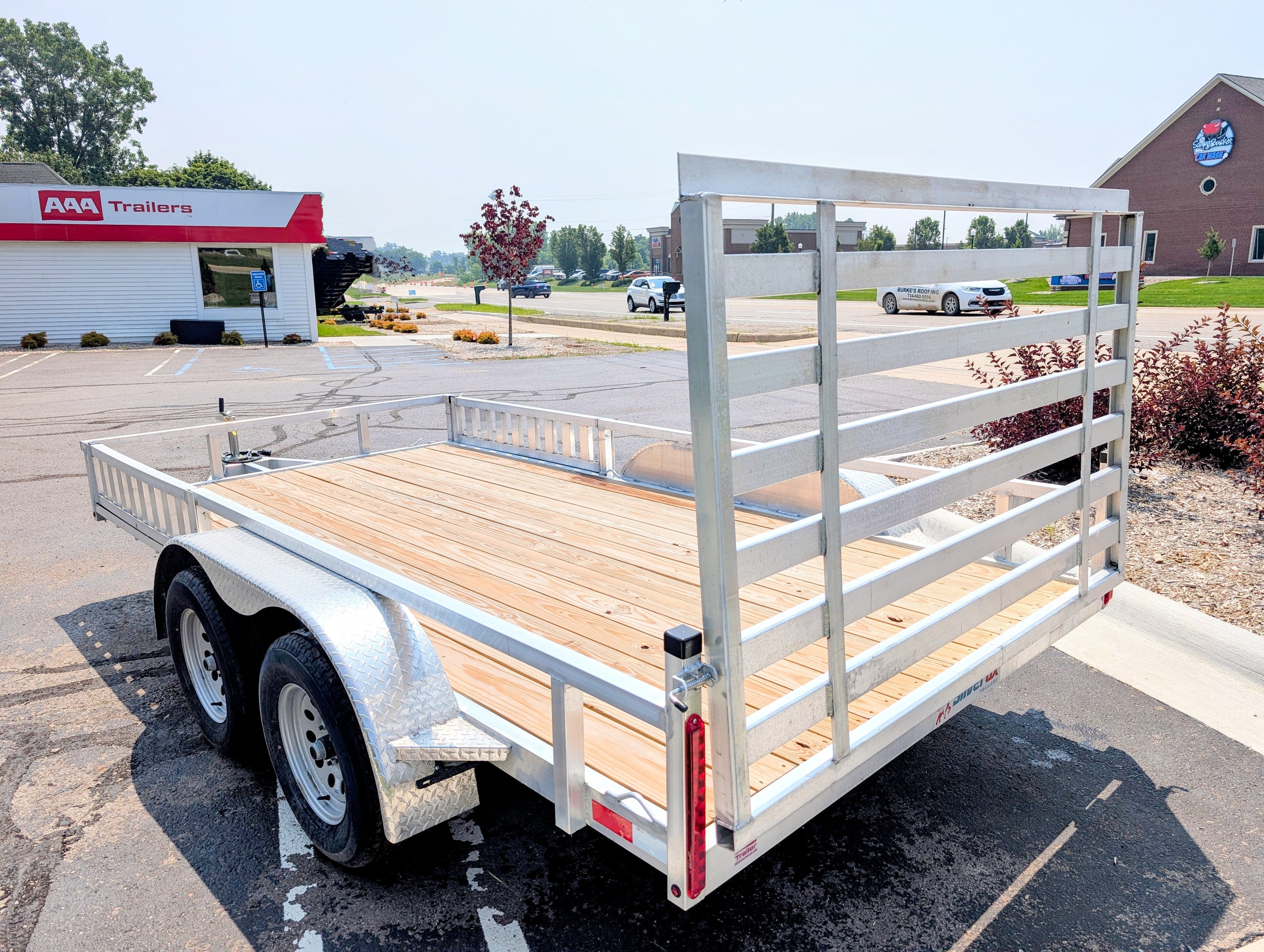 Silver Ox 7x14 Aluminum Tandem Axle Trailer – Side ATV Ramps | AAA Trailer