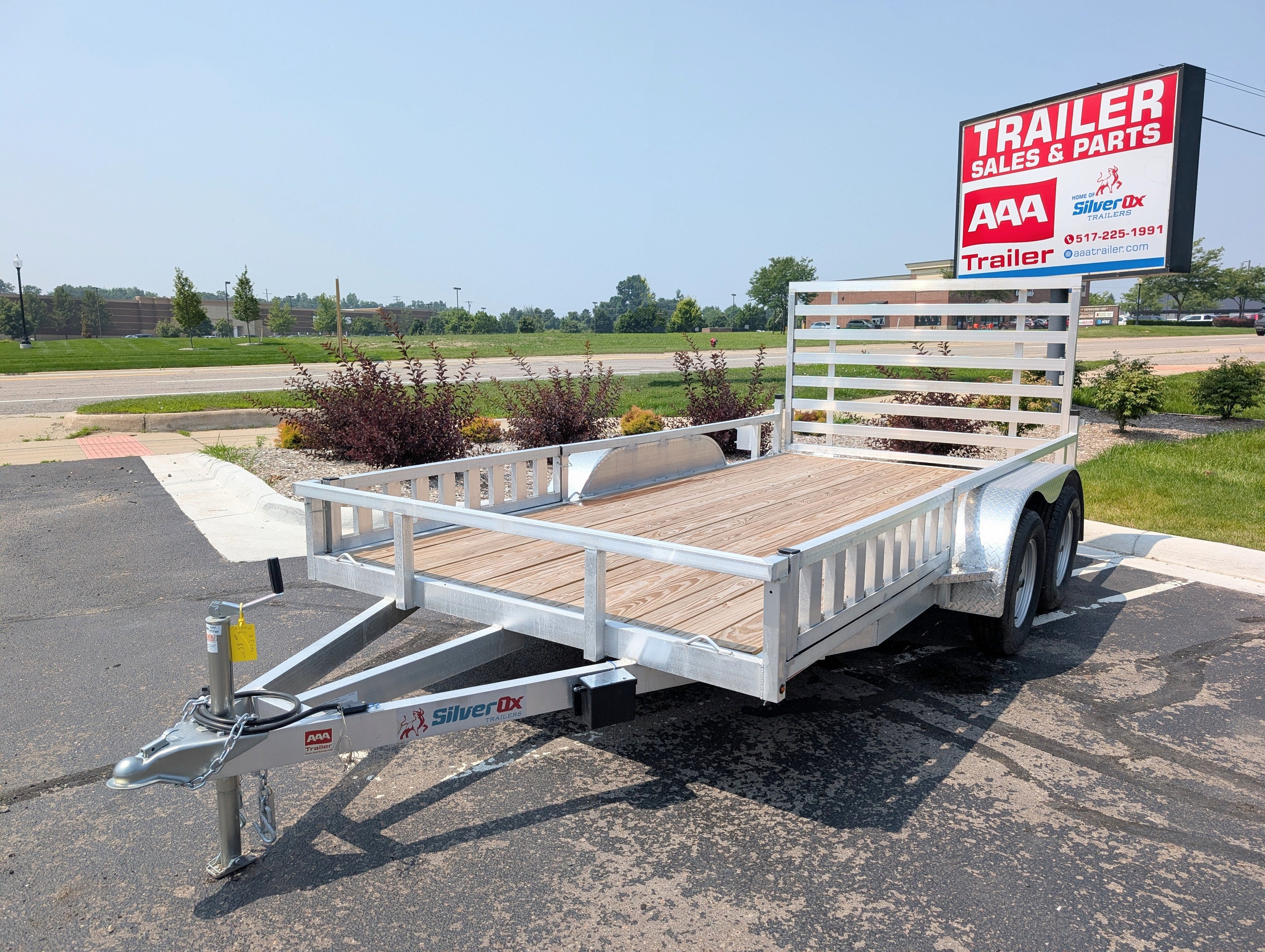 Silver Ox 7x14 Aluminum Tandem Axle Trailer – Side ATV Ramps | AAA Trailer